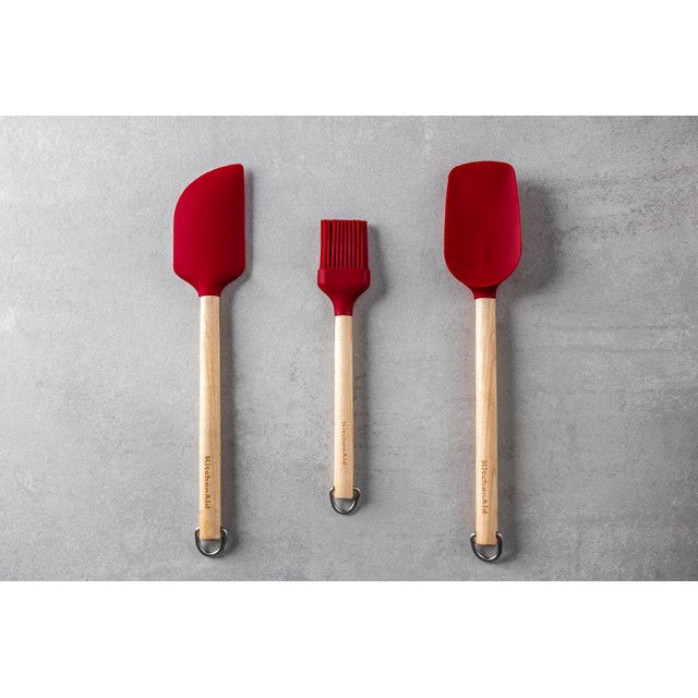 KitchenAid 3 Piece Birchwood Baking Utensil Set with Hooks, UK version