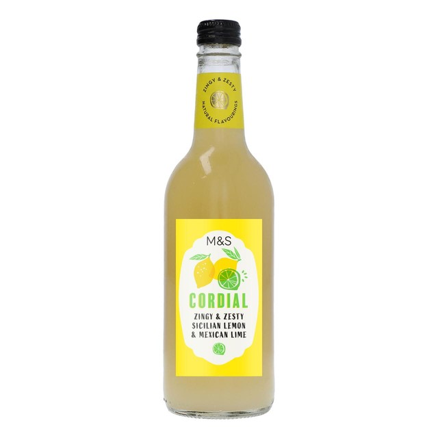 M&S lemon and lime cordial 500ml, imported from the UK