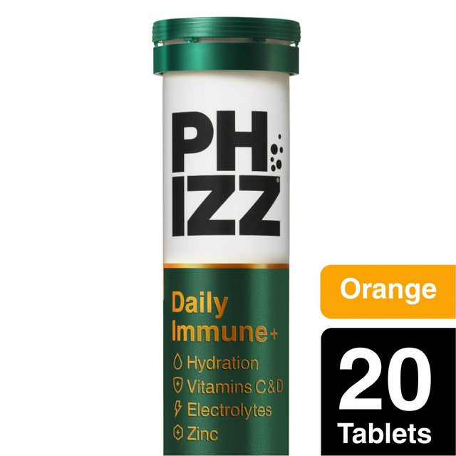 Phizz orange hydration immune support tablets 20 tablets, imported from the UK