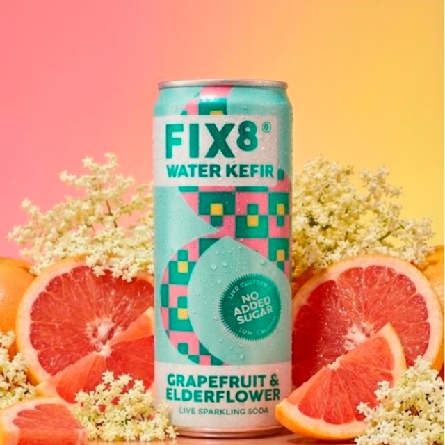 Fix8 water kefir grapefruit elderflower drink (British brand)