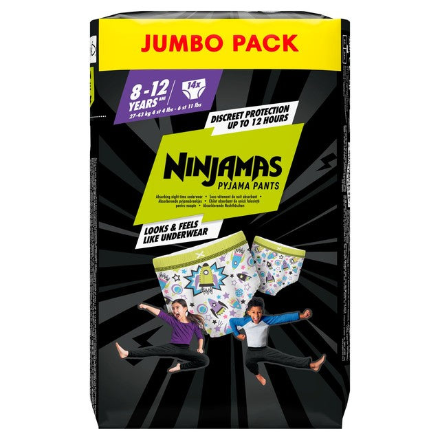 Pampers Ninjamas Pyjama Pants Boys 8-12 Years, imported from the UK