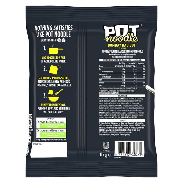 Pot Noodle instant noodles Bombay Bad Boy - British product