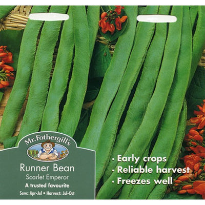 Mr Fothergill's Seeds Scarlet Emperor Runner Bean Vegetable Seeds