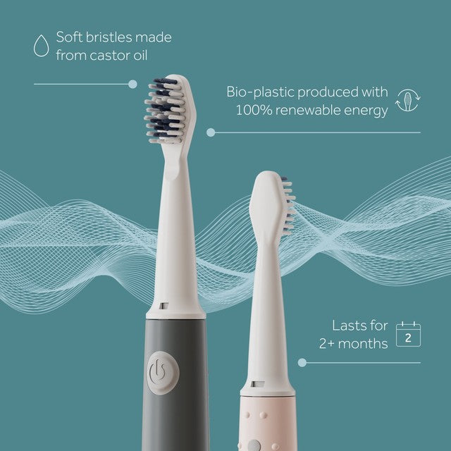 Waken sonic toothbrush replacement heads white 3 per pack (British brand)