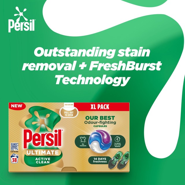 Persil washing capsules Active Clean 38 washes, imported from the UK
