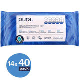 Pura flushable toilet tissue wipes multipack, imported from the UK