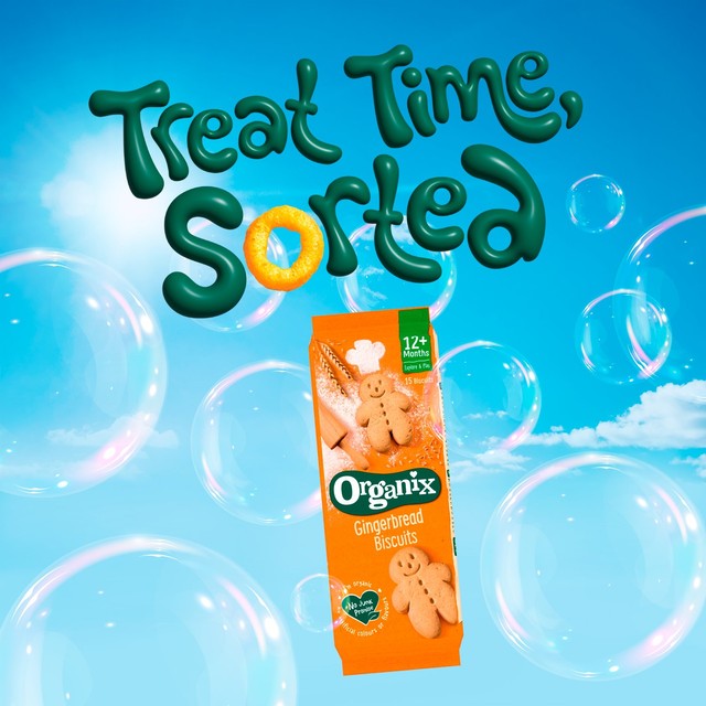 Organix gingerbread men biscuits toddler snacks 135g, imported from the UK