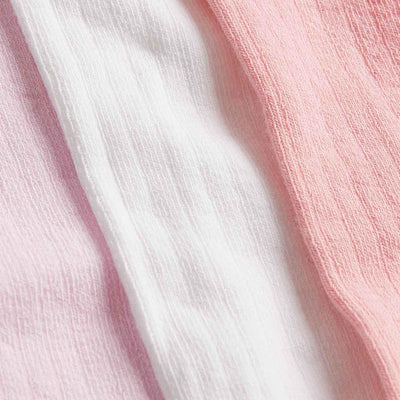 M&S M&S Girls Cotton Rich Ribbed Tights 0-6 Months Light Pink 3 Pack- Buy online at McGrocer