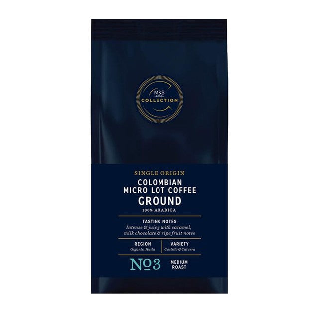M&S Colombian micro lot ground coffee, imported from the UK
