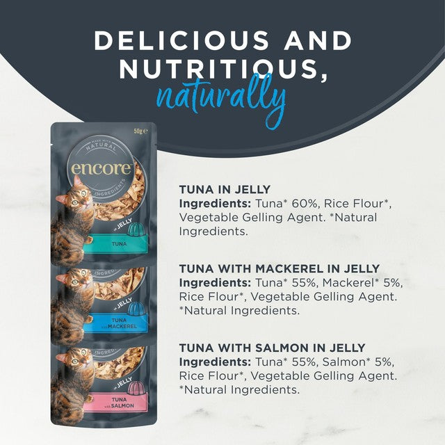 Encore fish selection cat food 10x50g - British product