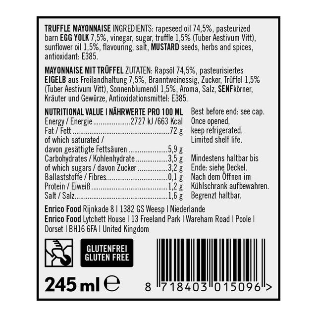 Jean Bâton black truffle mayonnaise 245ml, UK version