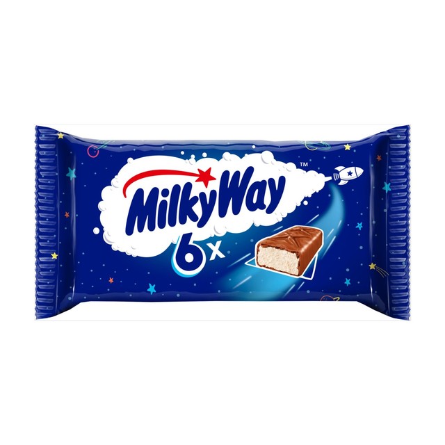 Milky Way nougat and milk chocolate snack bars 6 x 21.5g, imported from the UK