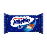 Milky Way nougat and milk chocolate snack bars 6 x 21.5g, imported from the UK