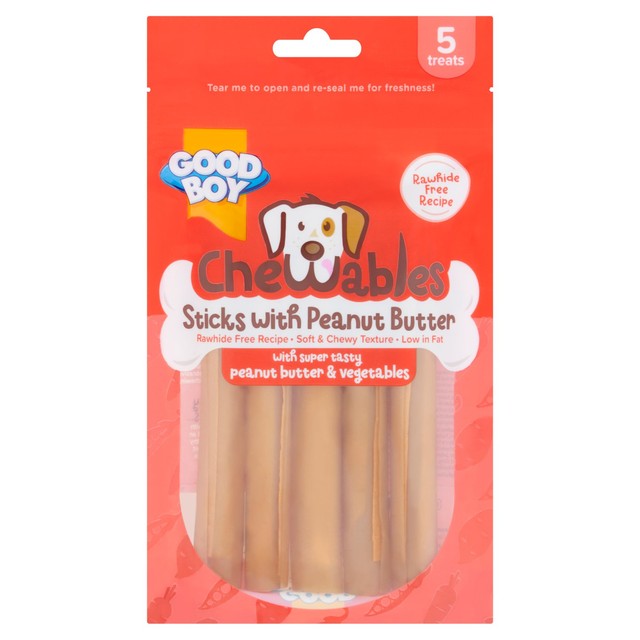 Good Boy Chewables Sticks peanut butter dog treats - British product
