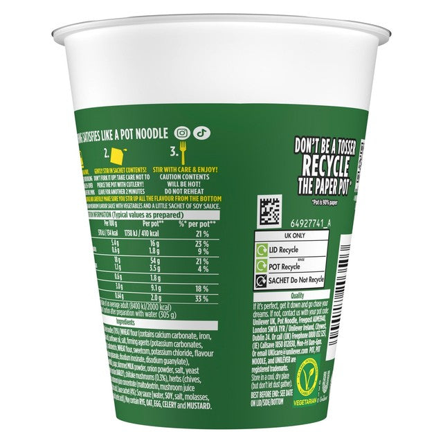 Pot Noodle chicken mushroom instant noodle pot 90g, imported from the UK