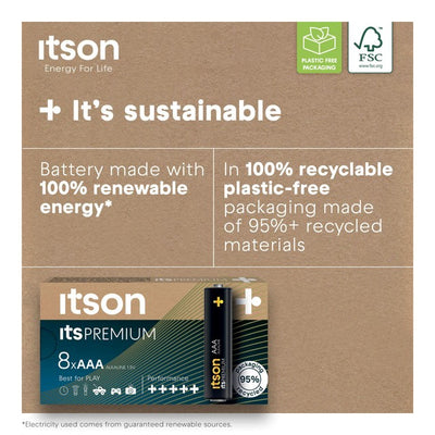 M&S ITSON Itspremium AAA Alkaliske batteripakke på 8 - Kjøp online hos McGrocer
