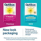 Optibac Saccharomyces Boulardii probiotic capsules 16 count, imported from the UK
