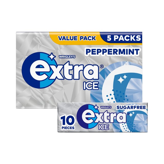 Wrigley's Extra ice peppermint sugarfree chewing gum multipack 70g - British product