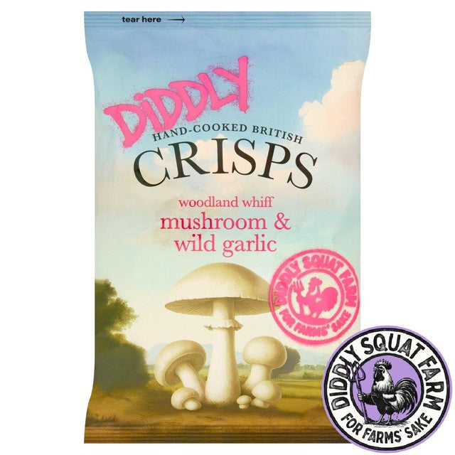 Diddly Squat Farm mushroom and wild garlic crisps, UK version