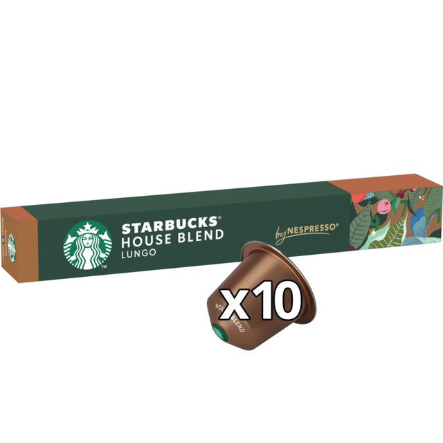Starbucks House Blend Lungo coffee pods pack of 10 (British brand)