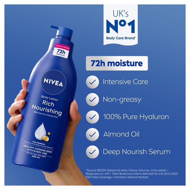 Nivea dry skin body lotion 400ml, imported from the UK