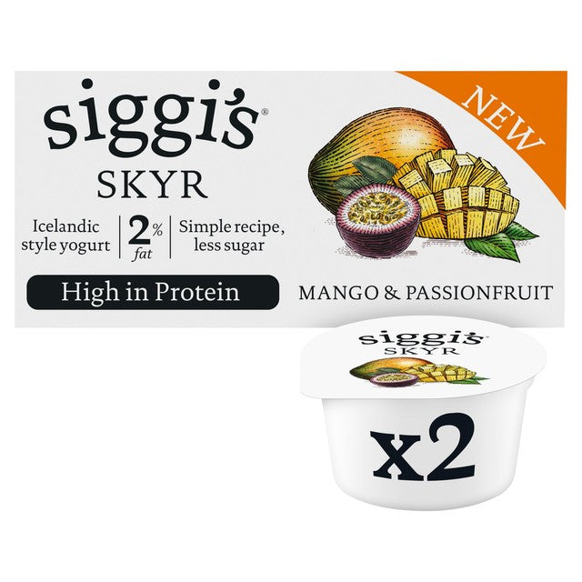 Siggi's skyr yogurt Mango Passionfruit, imported from the UK