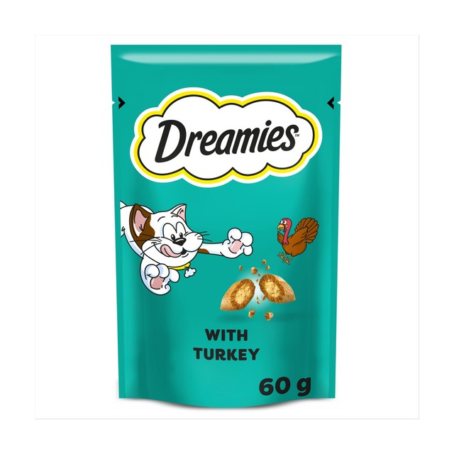 Dreamies cat treat biscuits with turkey 60g - British product