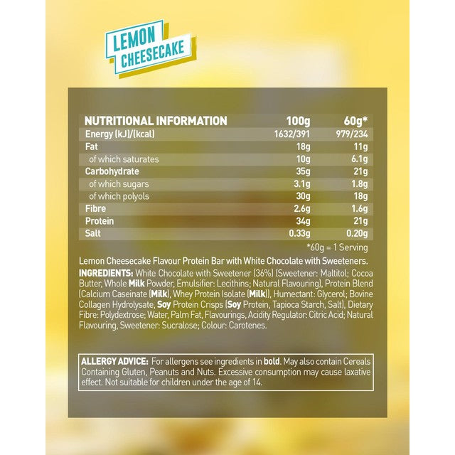 Grenade protein bar lemon cheesecake 60g, UK version