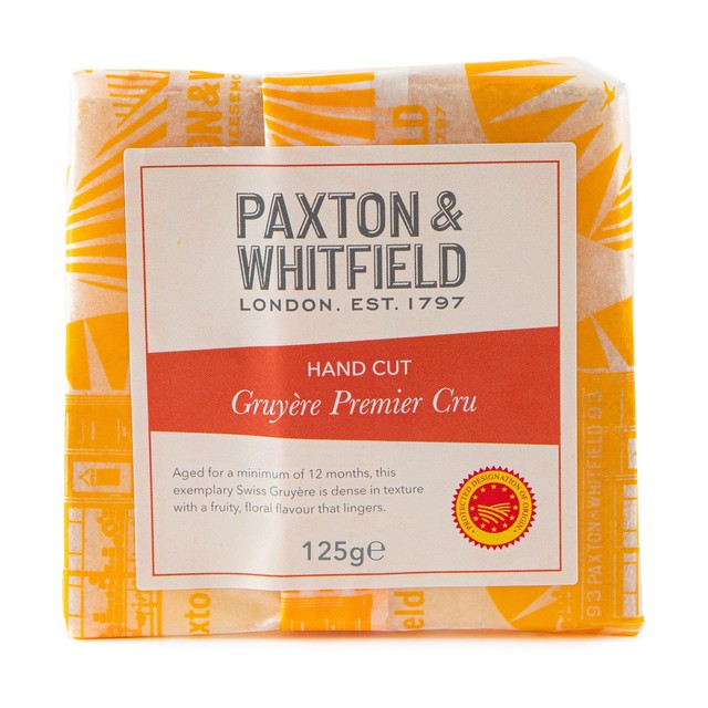 Paxton & Whitfield Gruyere Premier Cru cheese 125g, imported from the UK