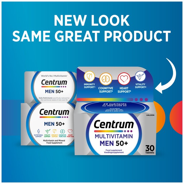 Centrum Men 50+ multivitamin tablets 30s - British product