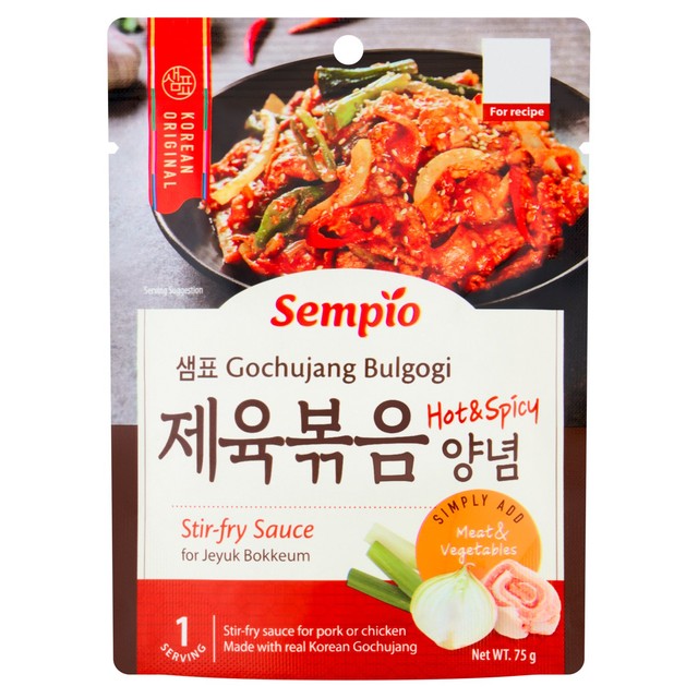 Sempio Gochujang Bulgogi Sauce pouch, imported from the UK