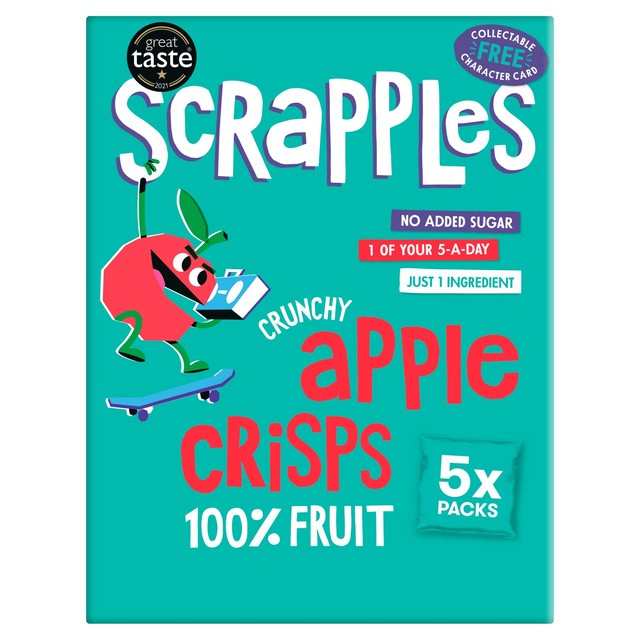 Scrapples Kids Apple Crisps Air-Dried 5x12g (British brand)