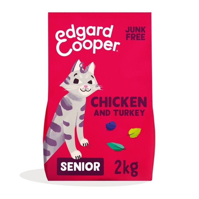 Edgard & Cooper senior chicken turkey cat dry food 2kg - British product