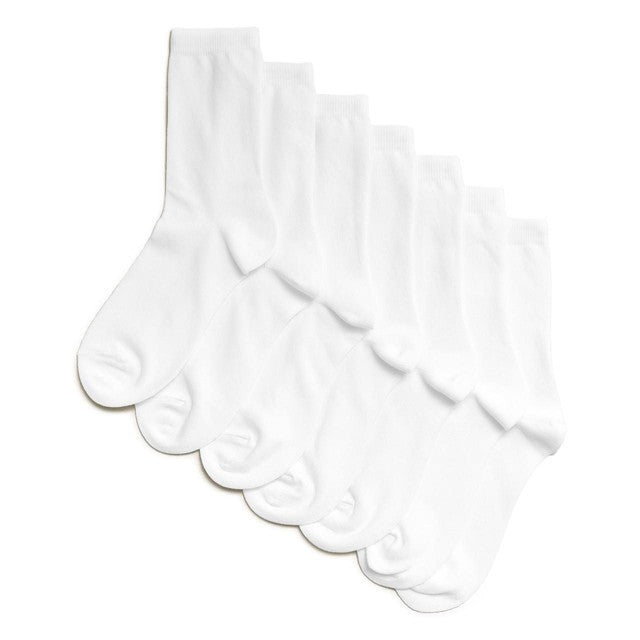 M&S kids ankle school socks white, shoe size 6-8 small, 7 pack, imported from the UK