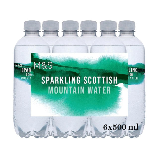 M&S Scottish Mountain sparkling water 6 x 500ml, imported from the UK