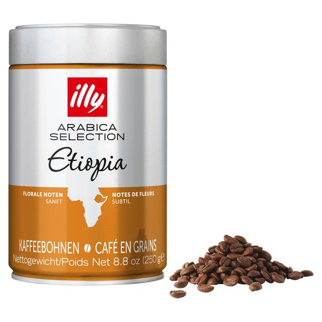 Illy Monoarabica Ethiopia Yirgacheffe coffee beans 250g, UK version