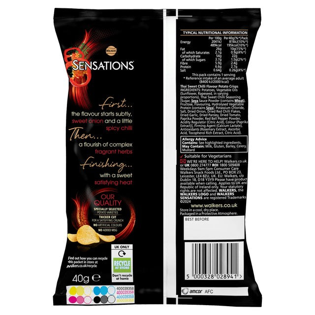 Sensations Thai Sweet Chilli crisps bag, UK version