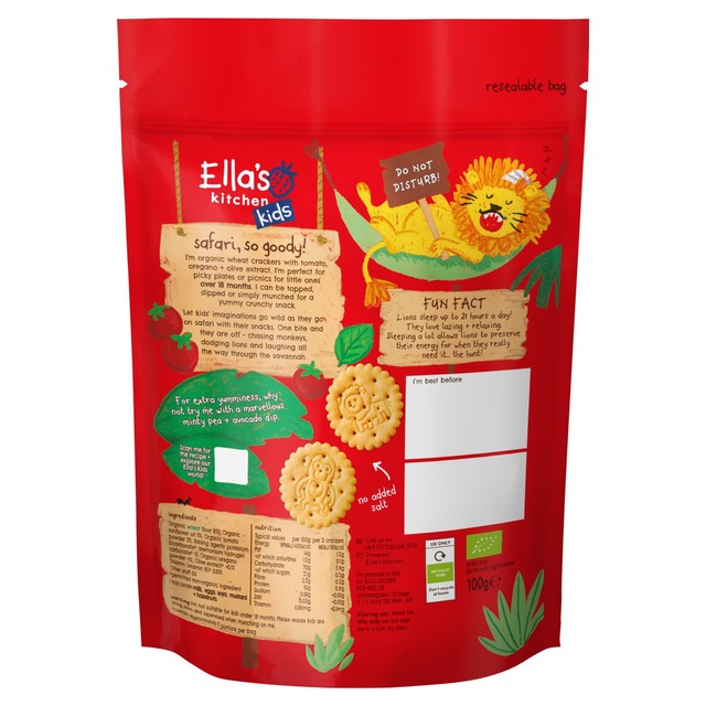 Ella's Kitchen organic crackers tomato red pepper, imported from the UK