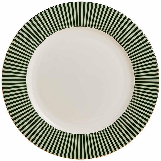 M&S Hampton Stripe Green Dinner Plate, imported from the UK