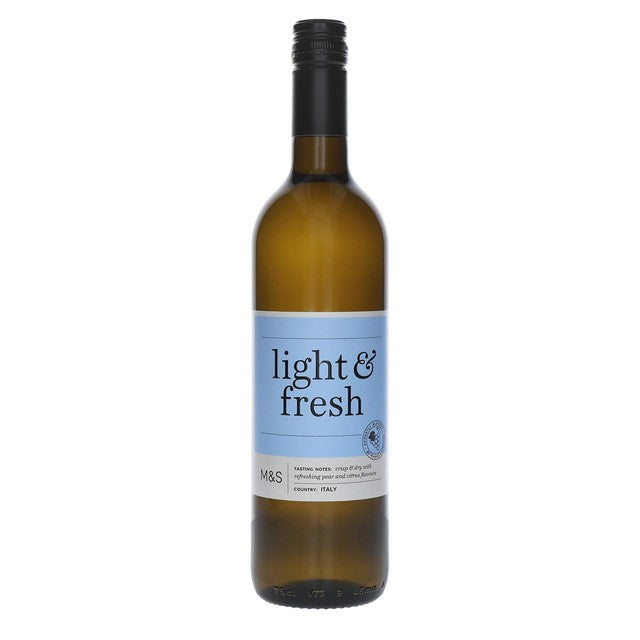 M&S Light & Fresh white wine 75cl, imported from the UK