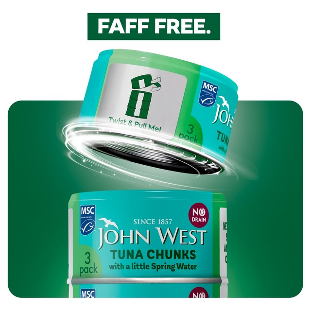 John West tuna chunks with spring water 3 x 100g, UK version