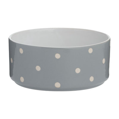 M&S Mason Cash Polka Dot Grey Pet Bowl 18cm- Buy online at McGrocer