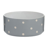 Mason Cash Polka Dot Grey Pet Bowl 18cm, imported from the UK