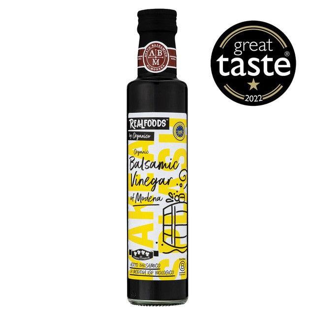 Realfoods by Organico organic balsamic vinegar of Modena 250ml, imported from the UK