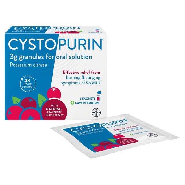 Canesten Cystopurin granules with natural cranberry juice extract 6 sachets - British product