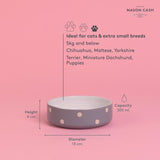 Mason Cash Polka Dot Grey pet bowl 13cm, imported from the UK