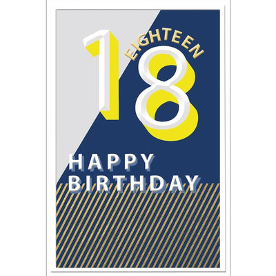 M&S Abacus Blue and Yellow 18th Birthday Card- Buy online at McGrocer