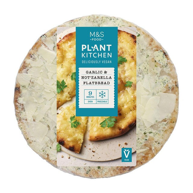 M&S Plant Kitchen vegan garlic notzarella flatbread - British product