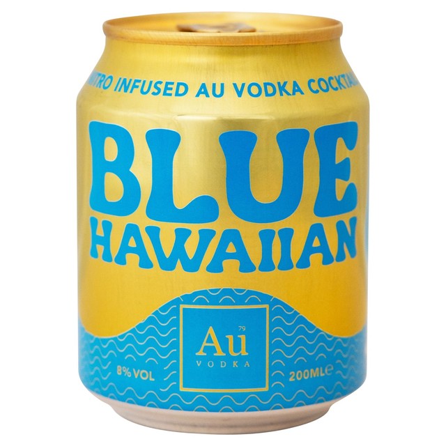 Au Vodka Blue Hawaiian canned cocktail 200ml - British product