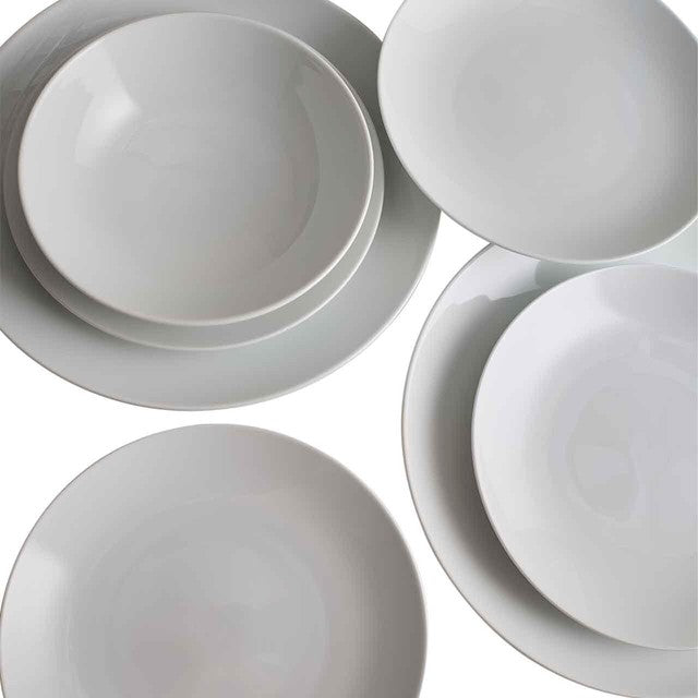 M&S Maxim Coupe white ceramic dinner set 12-piece, imported from the UK